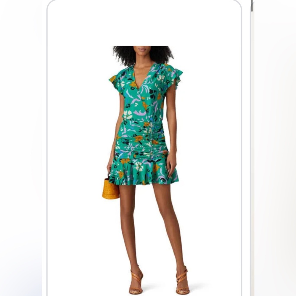 Veronica beard green printed Maria dress